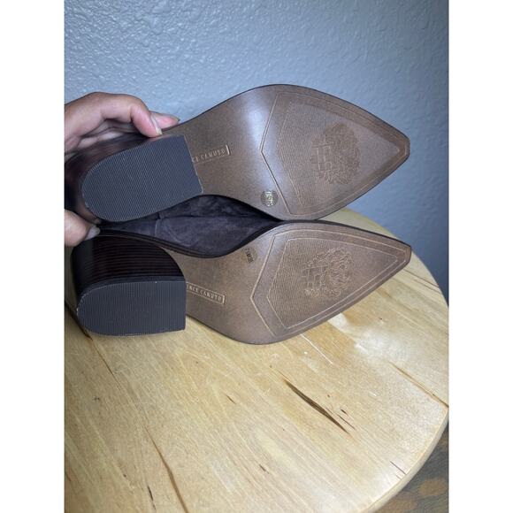 Vince Camuto Dark Brown Suede Leather Gigietta Ankle Booties NWOT size 7.5 - Picture 4 of 9